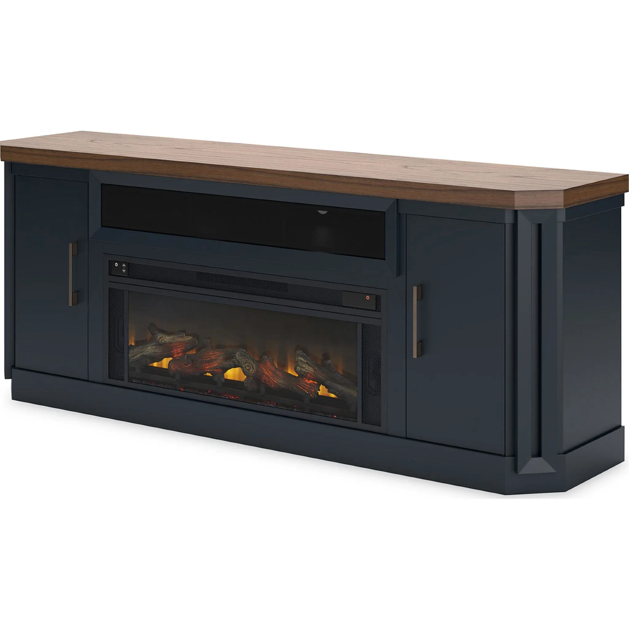 Landocken TV Stand with Fireplace - Two-tone