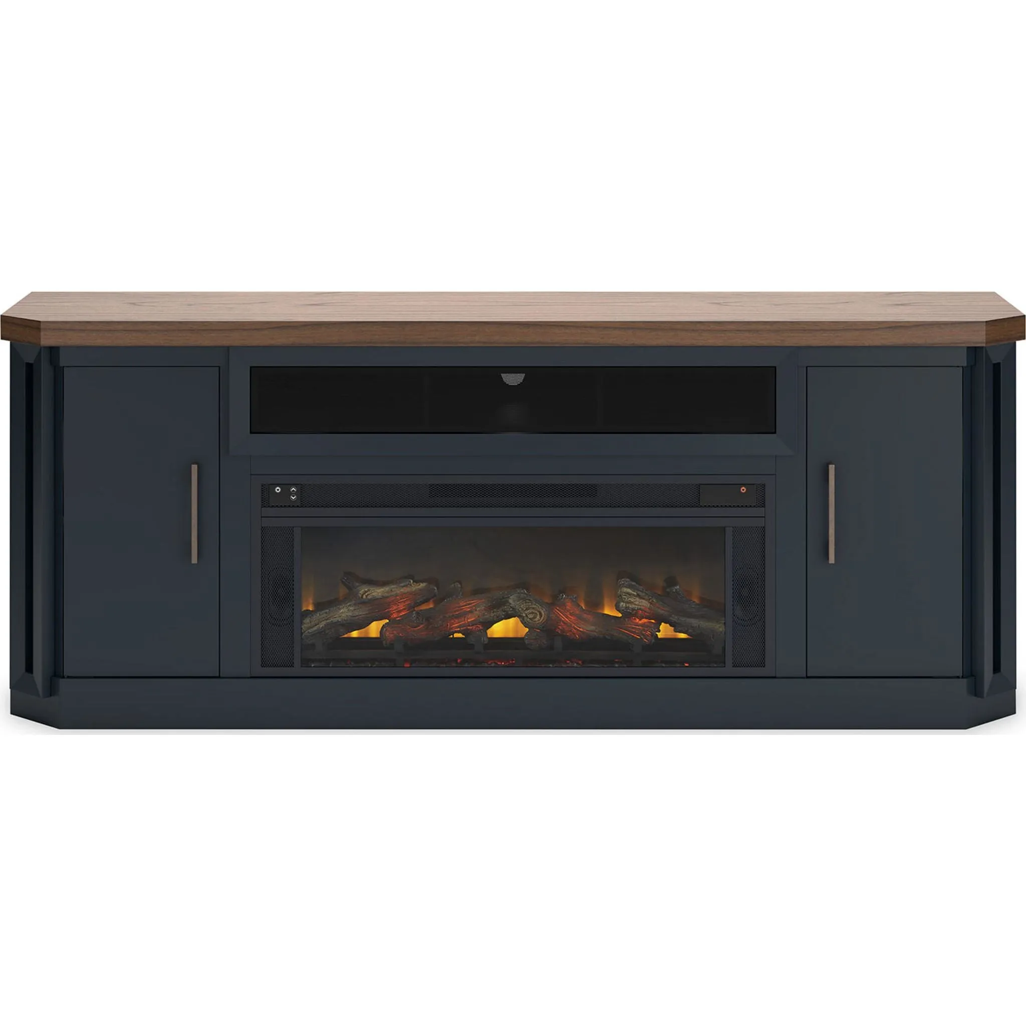 Landocken TV Stand with Fireplace - Two-tone