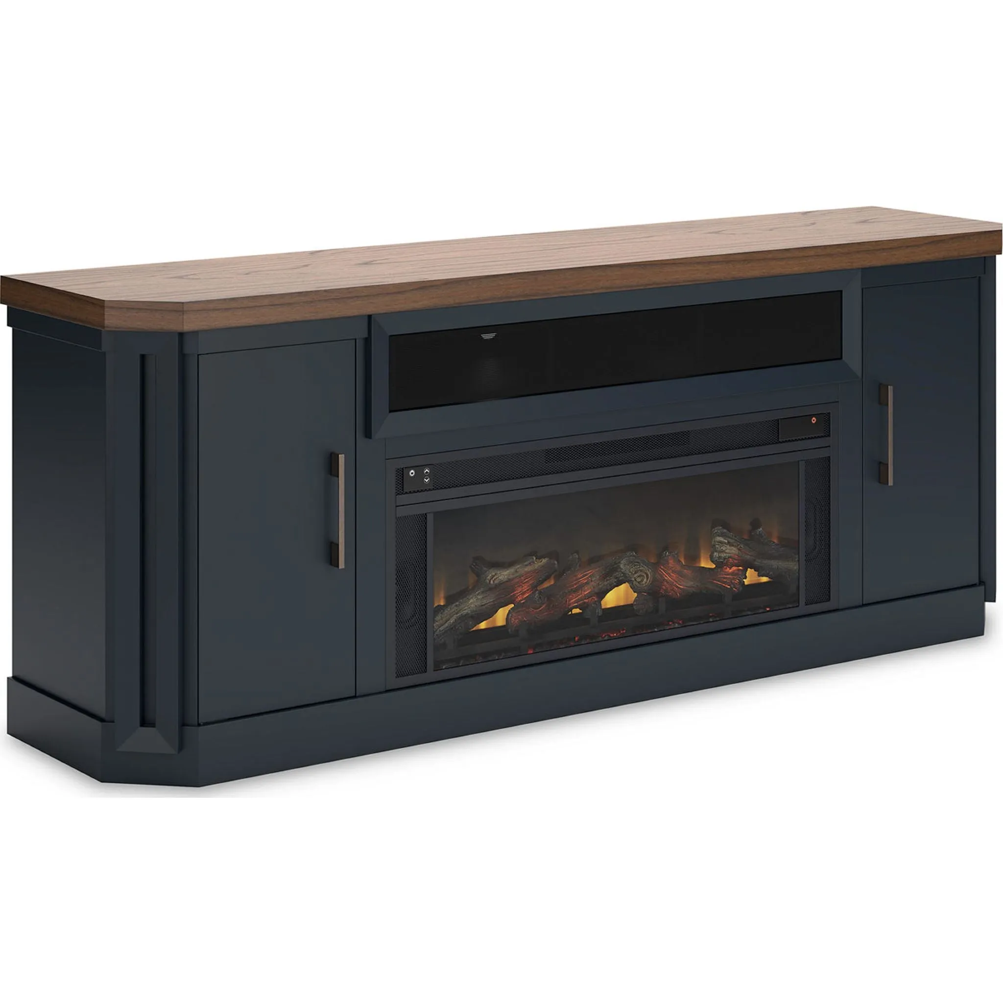 Landocken TV Stand with Fireplace - Two-tone