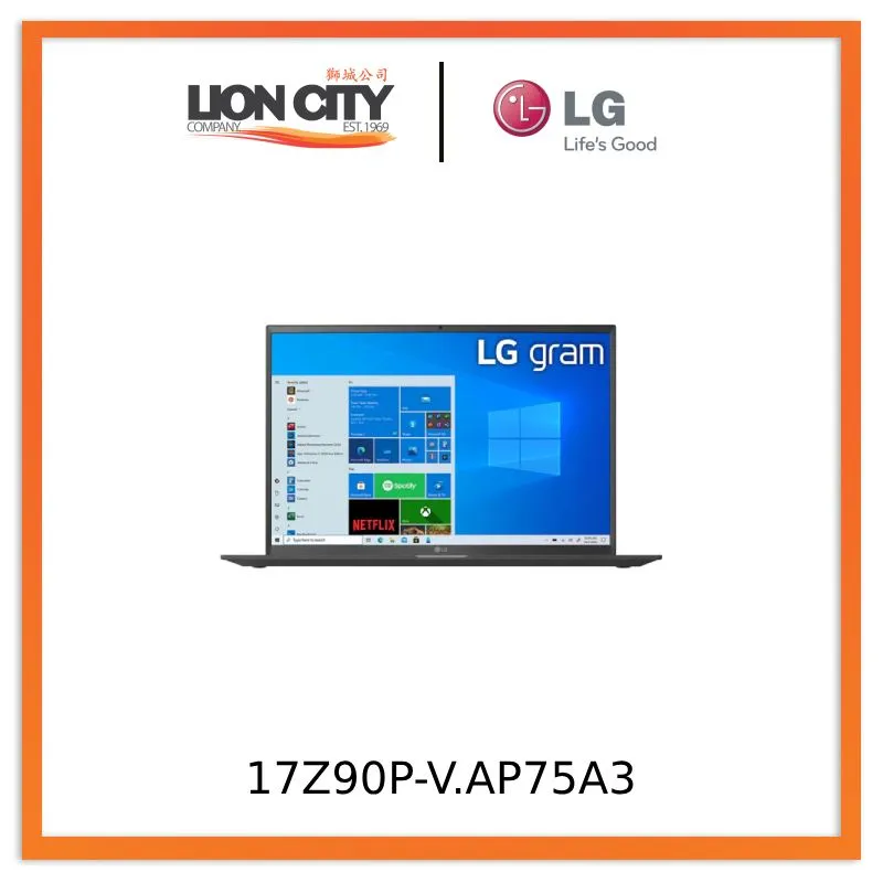 LG 17Z90P-V.AP75A3 17.0'' laptop with 16:10 WQXGA IPS Display, 11th Gen Intel® Core™, i7 Processor and Thunderbolt™ 4