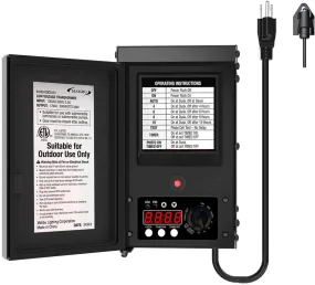 Malibu 300 Watt Power Pack with Sensor and Weather Shield for Low Voltage Landscape Lighting Spotlight Outdoor Transformer 120V Input 12V Output 8100-0300-01