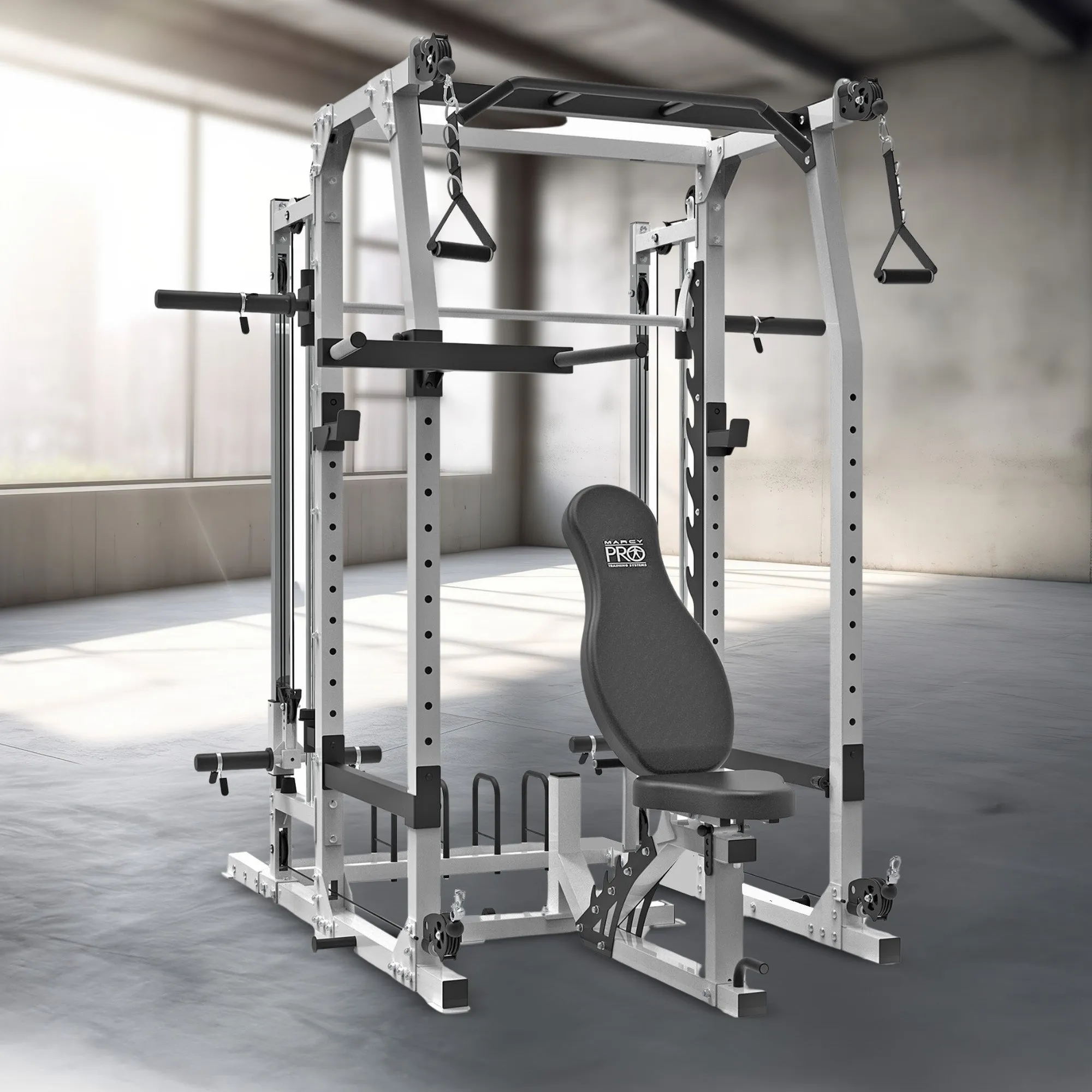 Marcy SM-7362 Pro Smith Machine Home Gym System for Full Body Training, Black