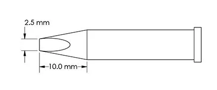 Metcal GT6-CH0025S 40° Chisel Solder Tip, 2.5 x 10mm