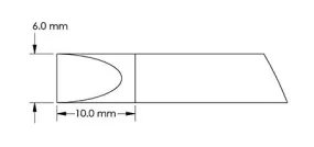 Metcal GTC-CH0060S 40° Chisel Solder Cartridge, 6.0 x 10mm
