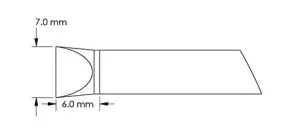 Metcal GTC-CH0070P Power 60° Chisel Solder Cartridge, 7.0 x 6.0mm