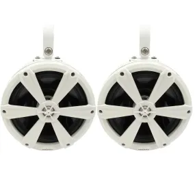 Metra MPS-8WCSRGB 8" 160 Watts Marine Grade Tower Speaker with RGB Lights White (Pair)