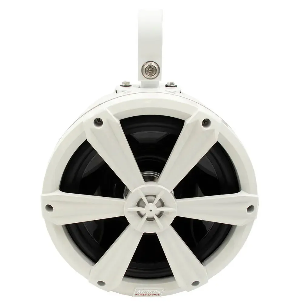 Metra MPS-8WCSRGB 8" 160 Watts Marine Grade Tower Speaker with RGB Lights White (Pair)
