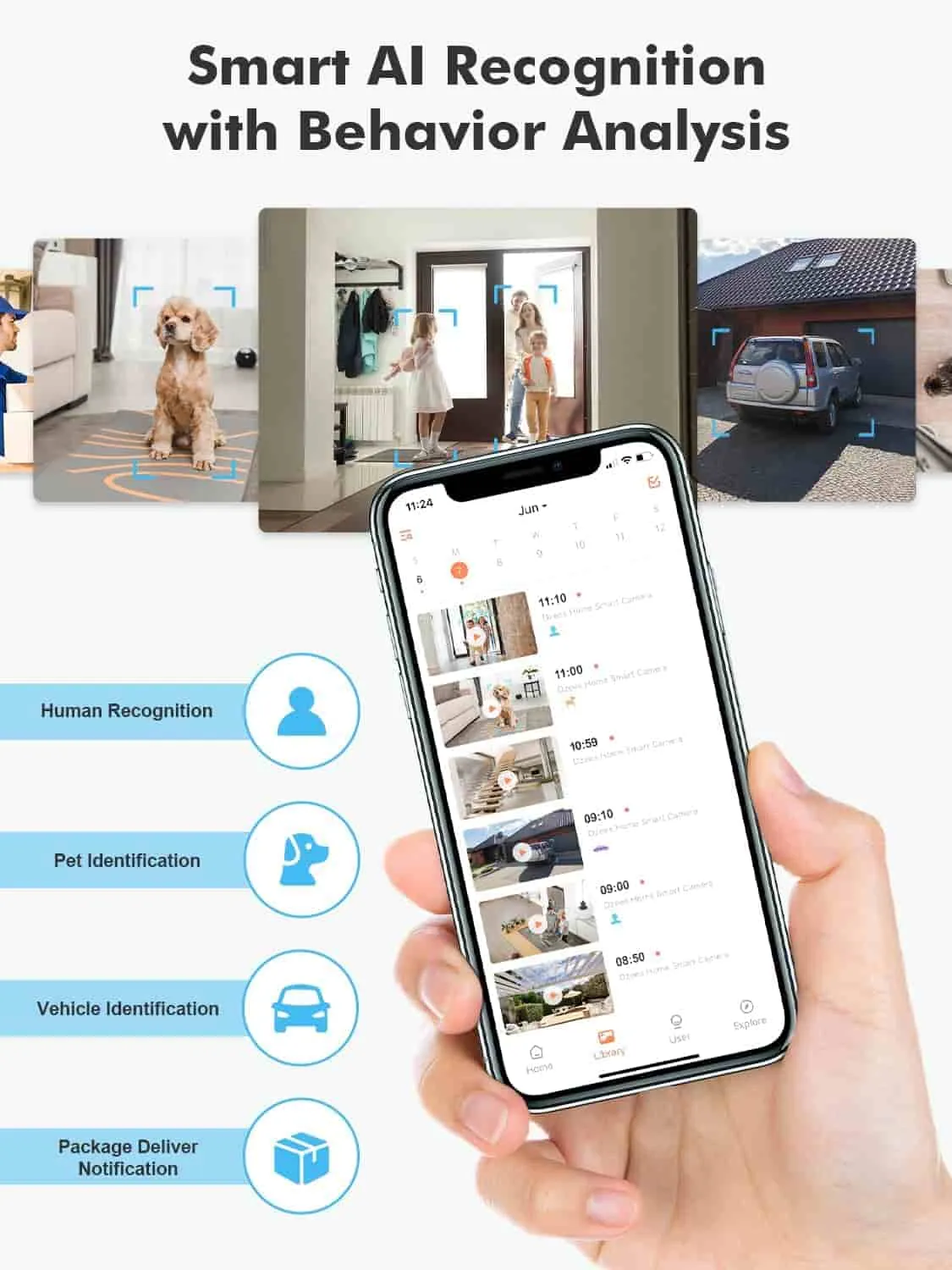 Mini Size 1080P Wireless Battery Powered Security Camera for Indoor Outdoor Home Safety Dzees CG6
