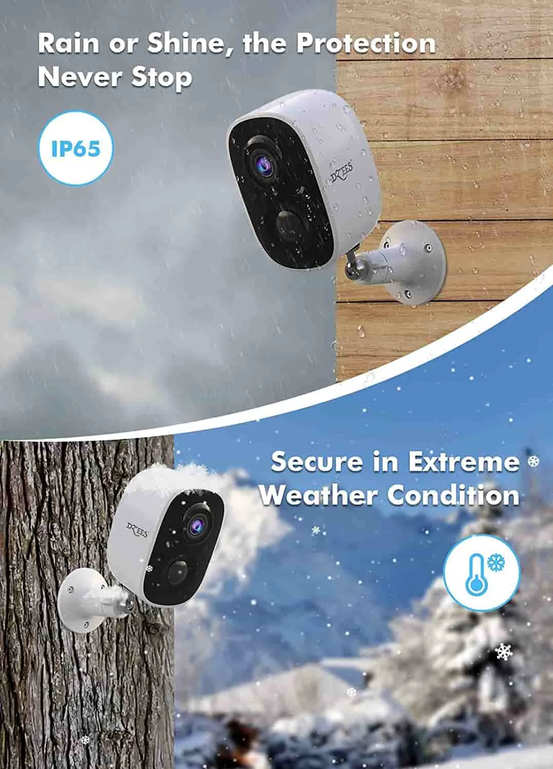 Mini Size 1080P Wireless Battery Powered Security Camera for Indoor Outdoor Home Safety Dzees CG6