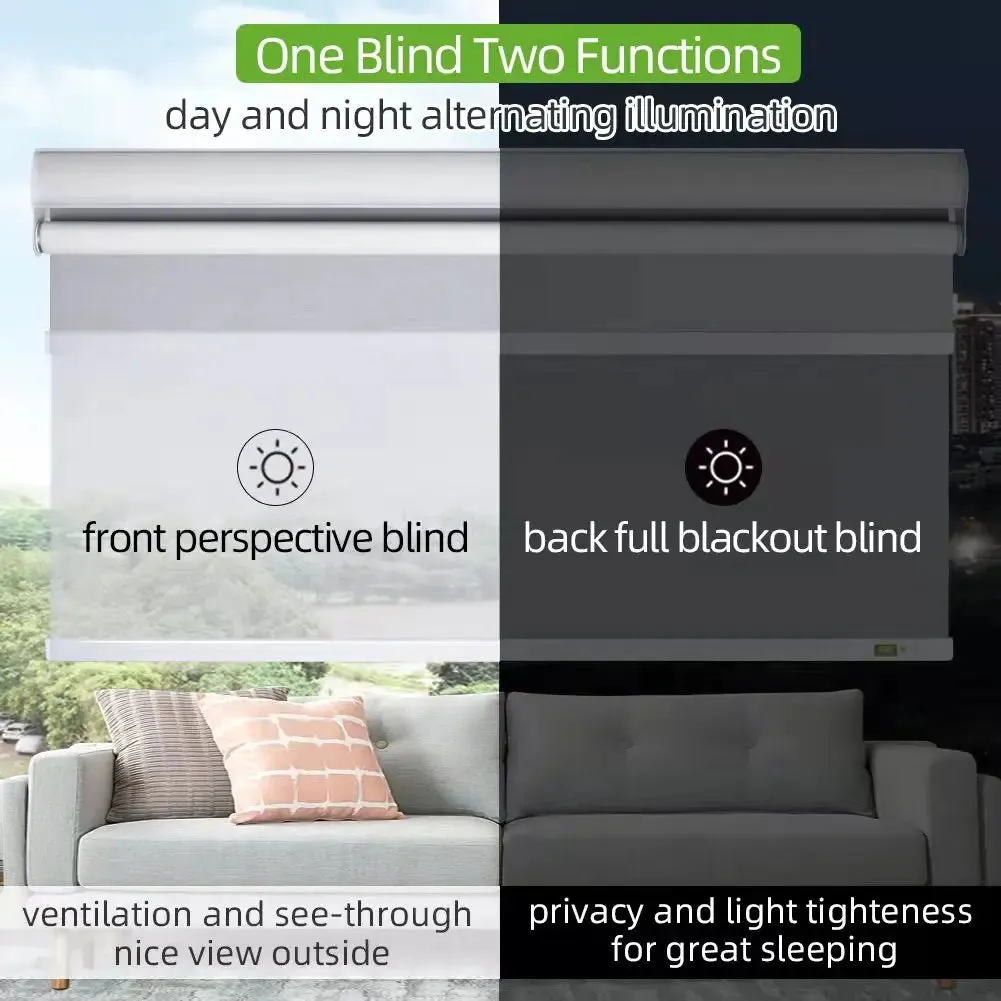 Motorized 2 on 1 Day and Night Double Shade