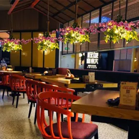 Net Red Restaurant Plant Cherry Blossom Pendant Light Theme Music Bar String Hot Pot Shop Commercial Chandelier