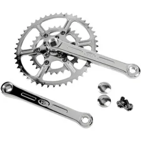 New Rando Bicycle Crankset - 165mm, 8/9/10-Speed, 46/30t, 50.4 BCD, Square Taper JIS Spindle Interface, Polished Stainless