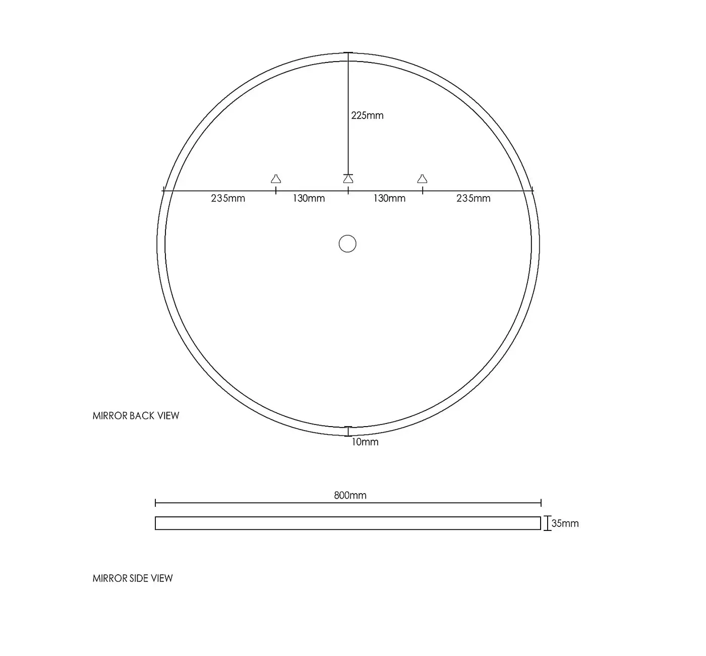 Otti Bronte Round Led Mirror With Bluetooth Speaker And Solid Surface Stone Frame 800mm