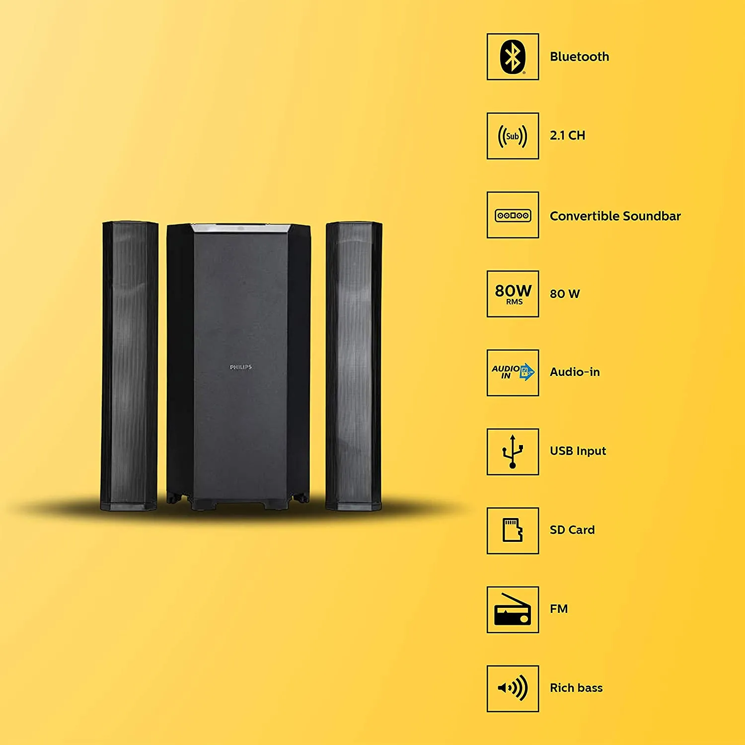 Philips Audio MMS8085B/94  2.1 Channel Home Theatre