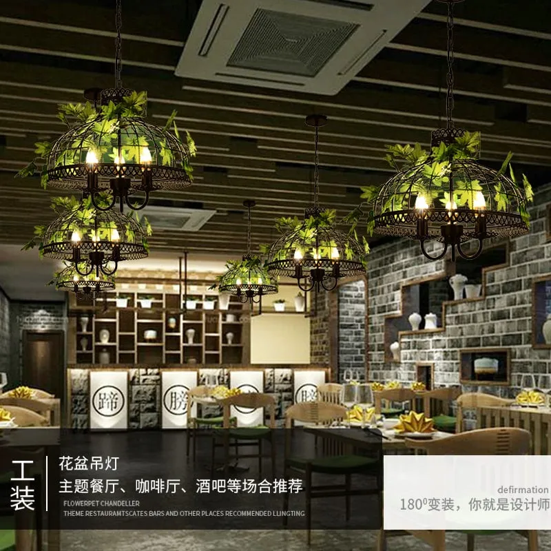 Plant chandeliers, flowers, bars, hot pot restaurants, music restaurants, barbecue bars, creative bar decoration lights