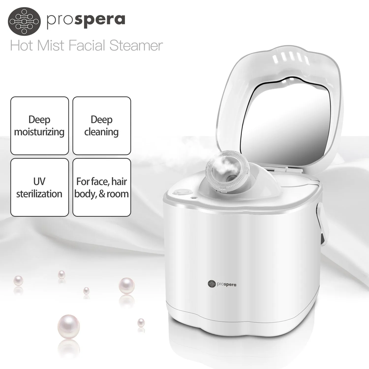 Prospera DL008 Hot Mist Nano Facial Steamer Spa Quality Home Face Humidifier for Women Men
