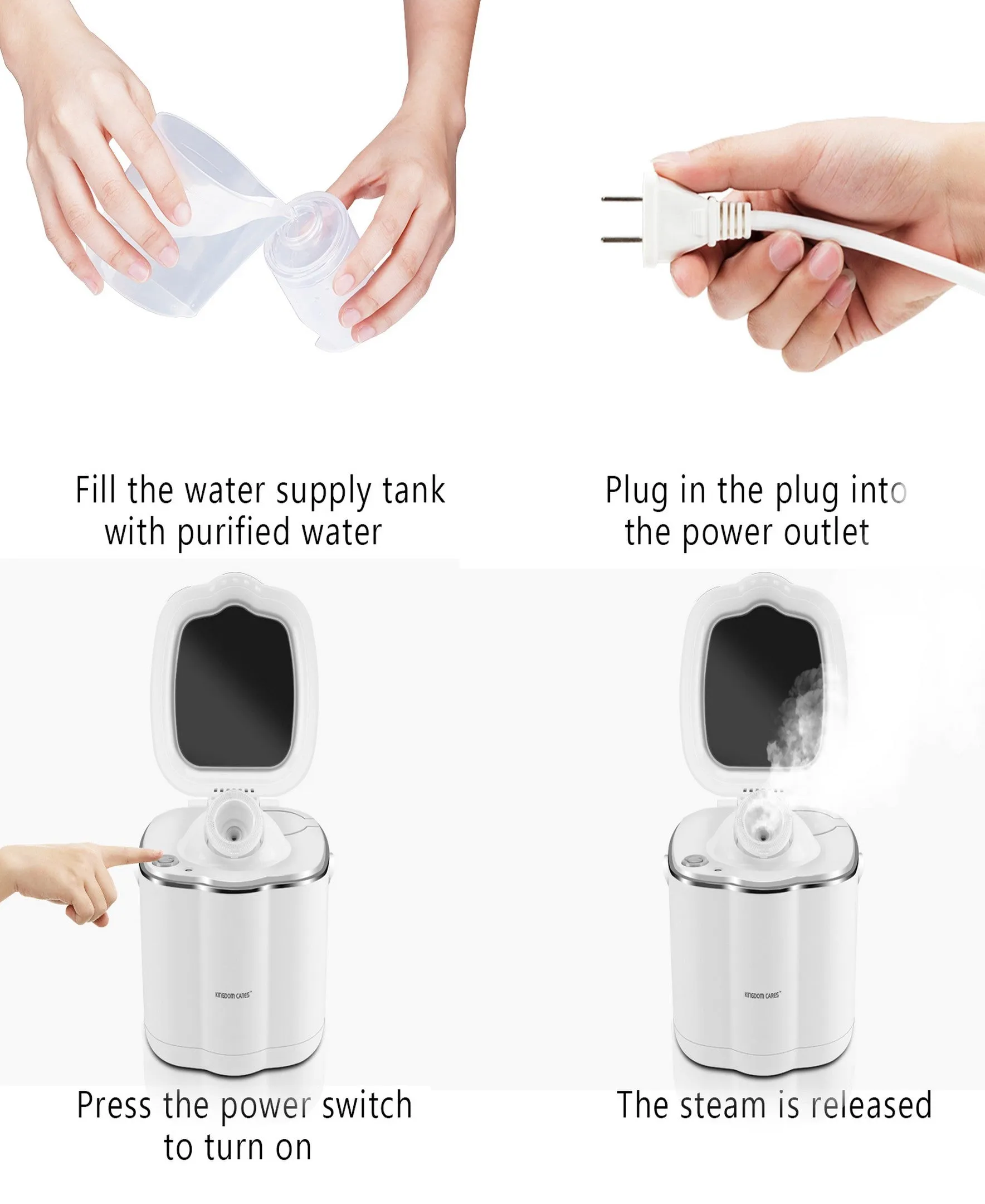 Prospera DL008 Hot Mist Nano Facial Steamer Spa Quality Home Face Humidifier for Women Men