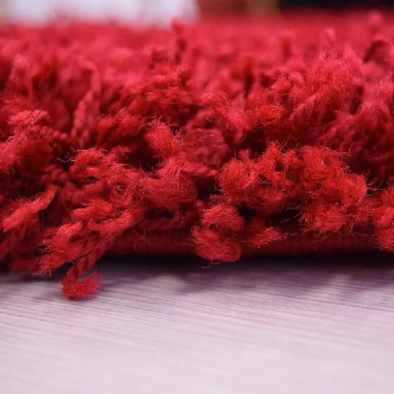 Red Thick Shaggy Rug - California