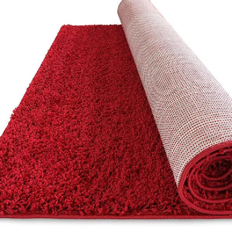 Red Thick Shaggy Rug - California