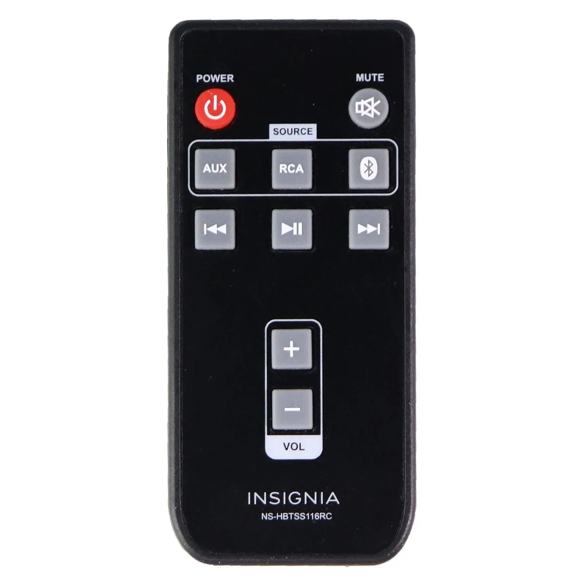 Replacement Insignia Remote for Powered Bookshelf Speakers (NS-HBTSS116) - Black