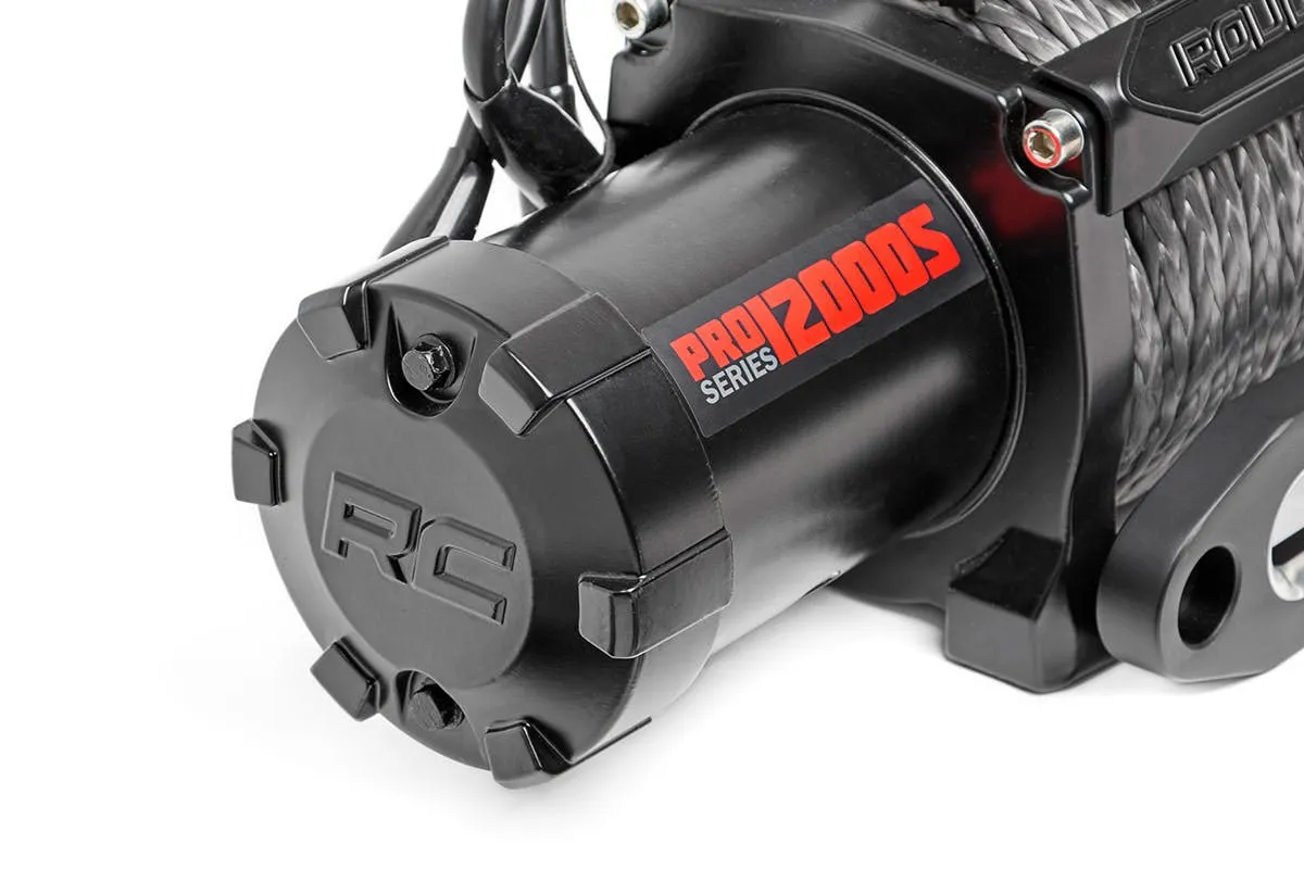Rough Country PRO12000S Synthetic Rope Electric Winch - 12,000 lbs. 85 ft. Line Length