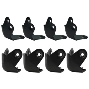SACR507 - 8 Pack of Universal Black Metal Corners for PA Speakers and Subwoofer Cabinets - 4 Front and 4 Back Corners