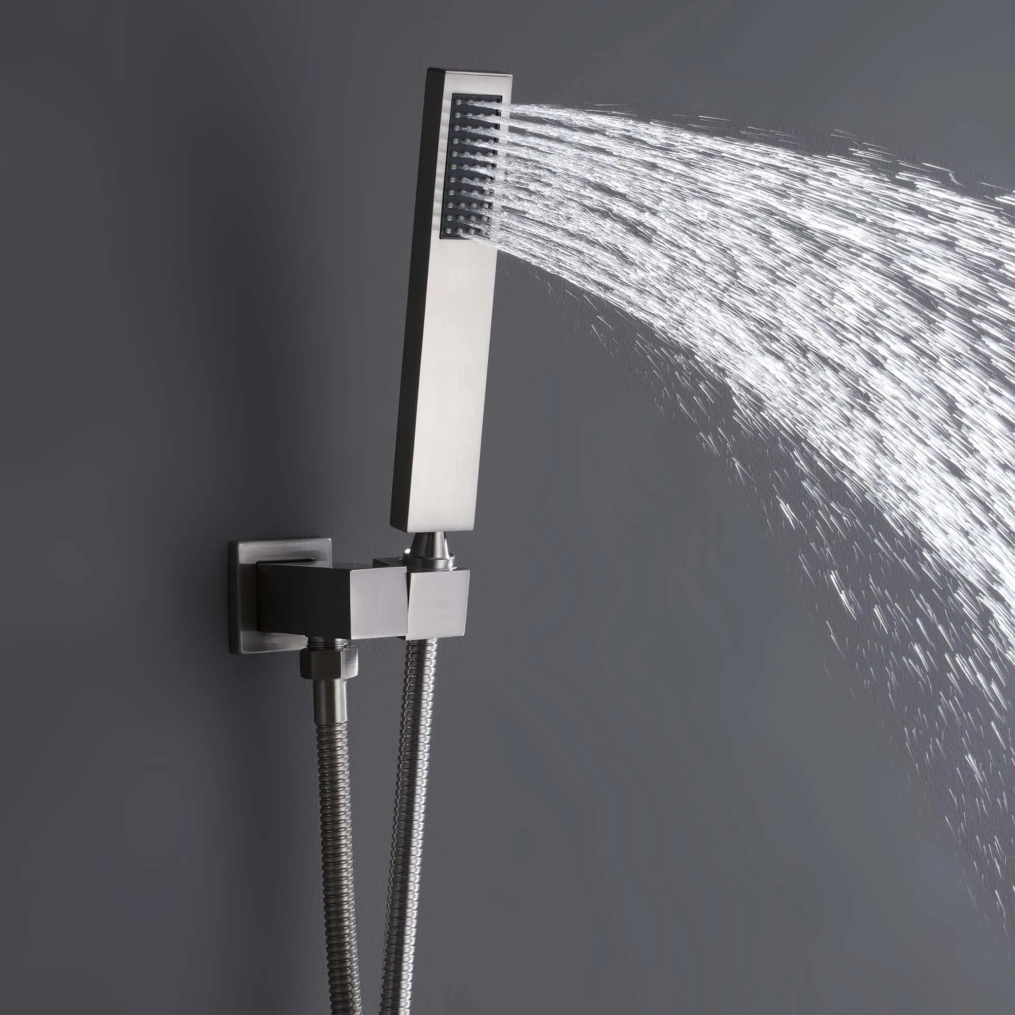 Shower System with Waterfall Tub Spout Brushed Nickel Shower Faucet Set RB0906BN