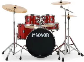 Sonor AQX Stage 5-piece Complete Drum Set - Red Moon Sparkle