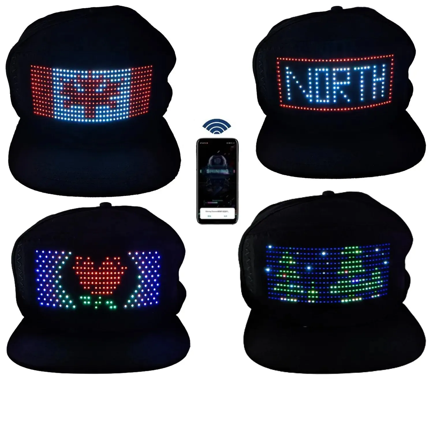 TGT Unique App Controlled LED Hat | Lightup Display Message LED Cap -LED Hat