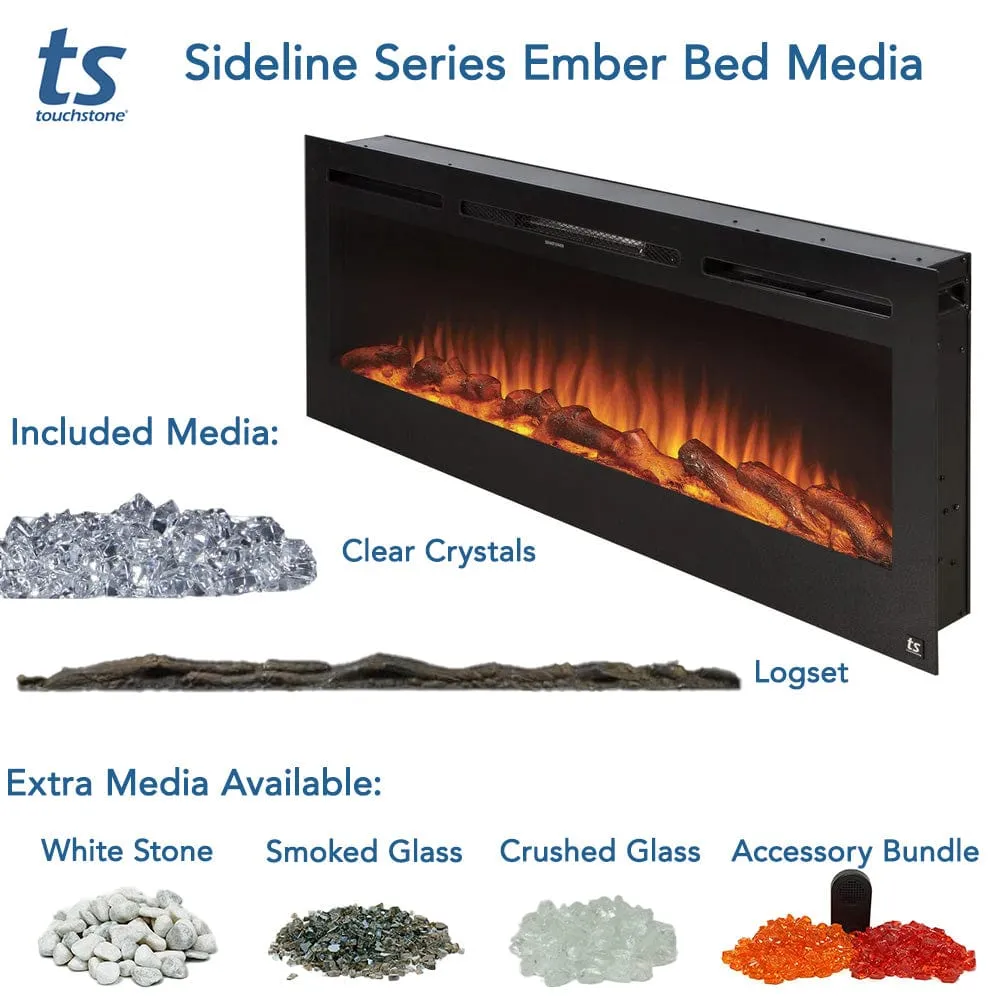 The Sideline Outdoor/Indoor 50 Inch Recessed/Wall Mounted Electric Fireplace (No Heat) 80017