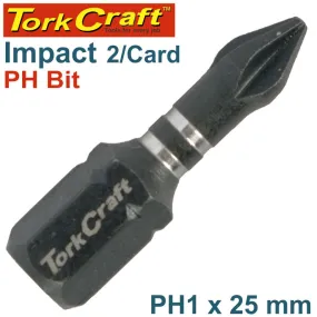 TORK CRAFT IMPACT PHIL.1 X 25MM INS.BIT 2/CARD PH1 TCIPH0125C
