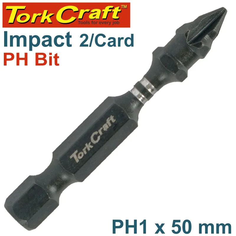 TORK CRAFT IMPACT PHIL.1 X 50MM POWER BIT 2/CARD PH1 TCIPH0150C