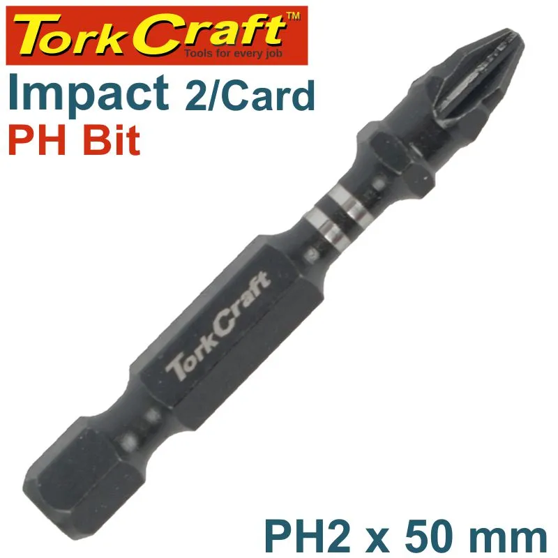 TORK CRAFT IMPACT PHIL.2 X 50MM POWER BIT 2/CARD PH2 TCIPH0250C