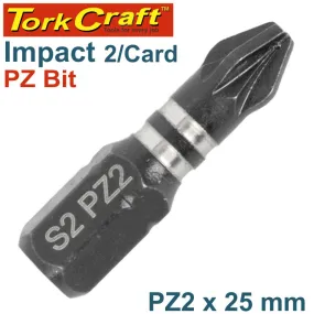 TORK CRAFT IMPACT POZI.2 X 25MM INS.BIT 2/CARD PZ2 TCIPZ0225C