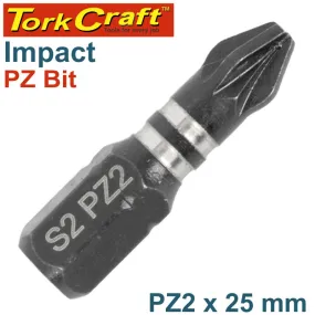 TORK CRAFT IMPACT POZI.2 X 25MM INSERT BIT BULK PZ2 TCIPZ0225B