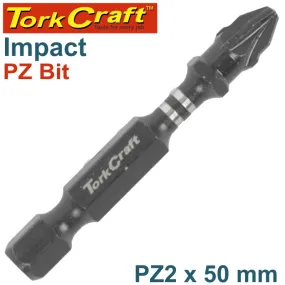 TORK CRAFT IMPACT POZI.2 X 50MM POWER BIT BULK PZ2 TCIPZ0250B