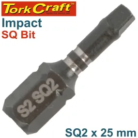 TORK CRAFT IMPACT SQUARE RECESS BIT NO.2 X 25MM - BULK SQ2 TCISQ0225B