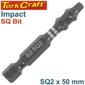 TORK CRAFT IMPACT SQUARE RECESS PWR BIT NO.2X50MM BULK SQ2 TCISQ0250B