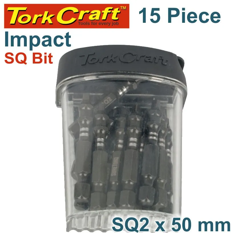 TORK CRAFT IMPACT SQUARE RECESS PWR BIT NO.2X50MM TIC TAC CASE SQ2 TCISQ025015