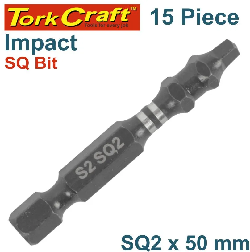 TORK CRAFT IMPACT SQUARE RECESS PWR BIT NO.2X50MM TIC TAC CASE SQ2 TCISQ025015