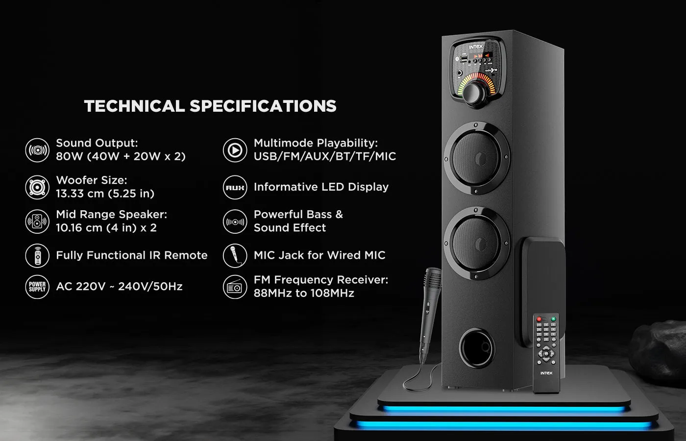 TW 11802 FMUB Tower Speaker