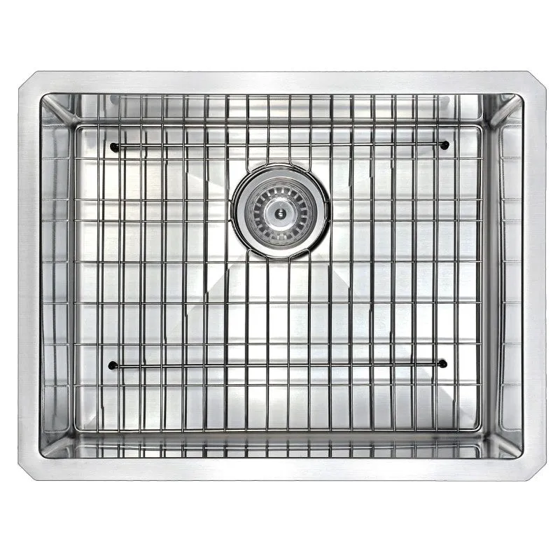 Vanguard 23" Single Basin Undermount Kitchen Sink with Opus Single-Handle Faucet in Brushed Nickel
