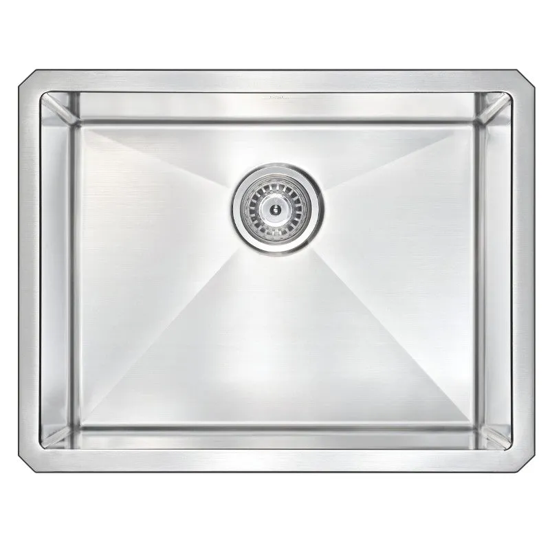 Vanguard 23" Single Basin Undermount Kitchen Sink with Opus Single-Handle Faucet in Brushed Nickel