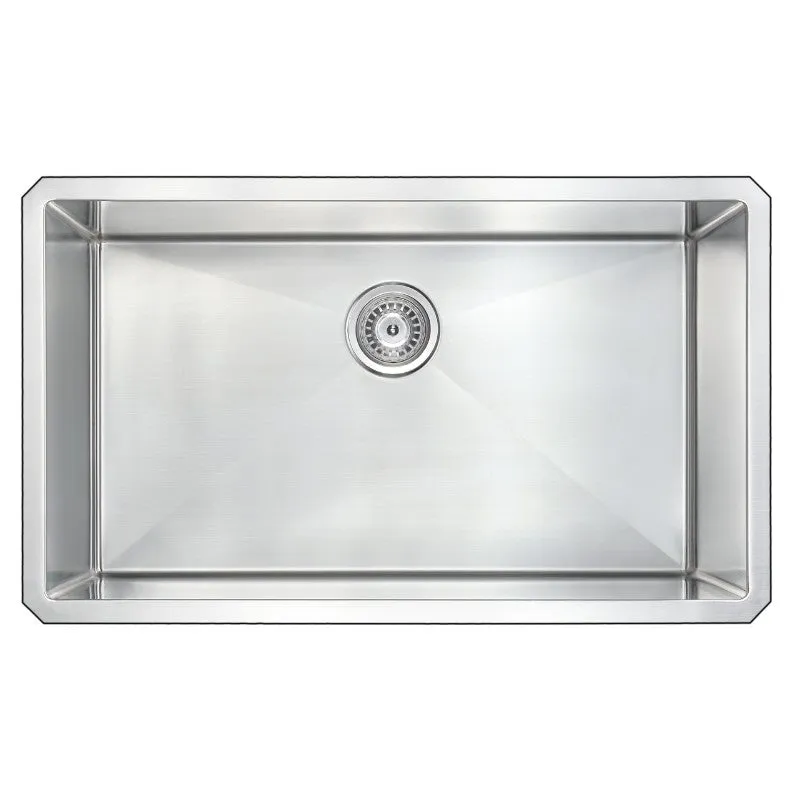Vanguard 32.75" Single Basin Undermount Kitchen Sink with Opus Single-Handle Faucet in Polished Chrome