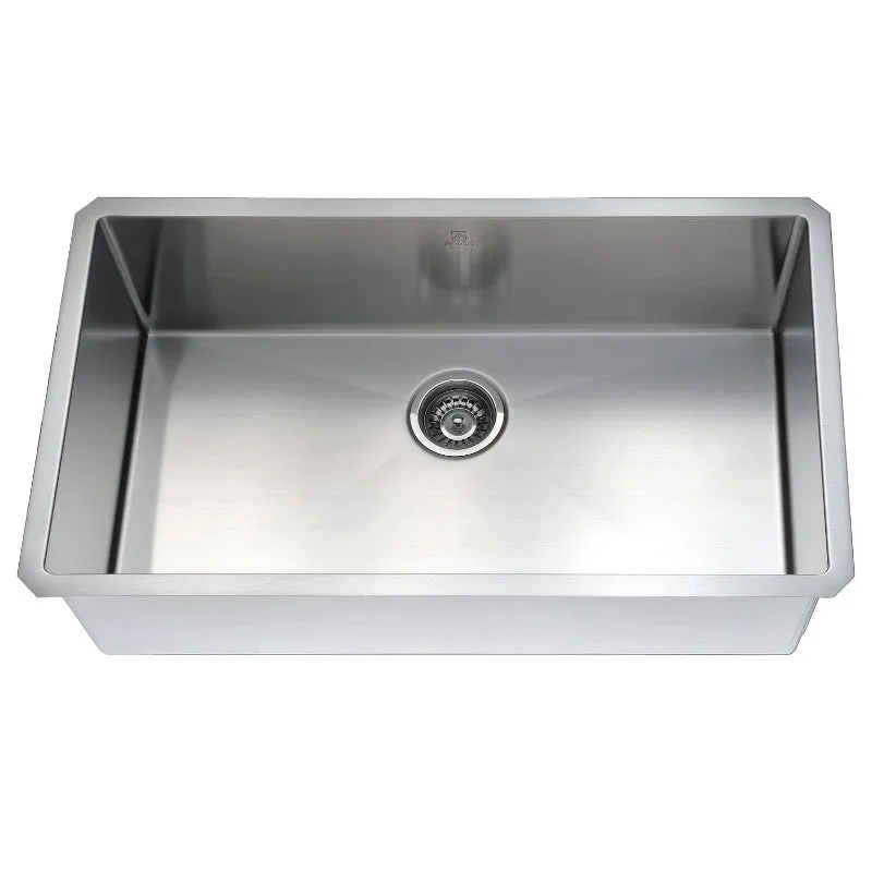 Vanguard 32.75" Single Basin Undermount Kitchen Sink with Opus Single-Handle Faucet in Polished Chrome