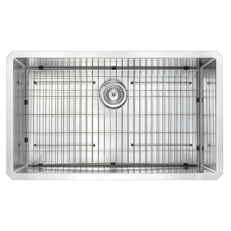 Vanguard 32.75" Single Basin Undermount Kitchen Sink with Opus Single-Handle Faucet in Polished Chrome