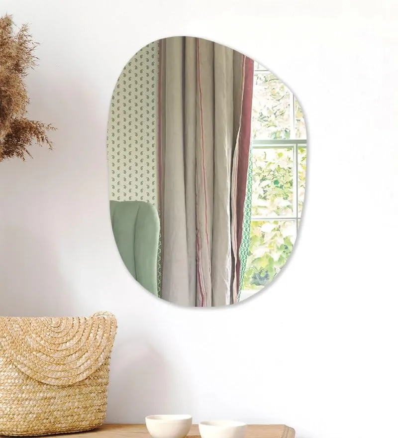 Venetian Design Extra Clear Abstract Frameless Wall Mirror | 24 x 18 Inches | Mirrors for Bathrooms