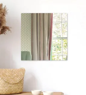 Venetian Design Extra Clear Square Frameless Wall Mirror | 24 x 18 Inches | Mirrors for Bathrooms