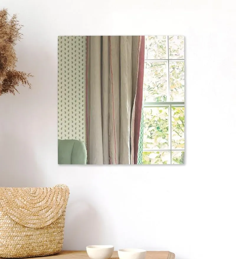 Venetian Design Extra Clear Square Frameless Wall Mirror | 24 x 18 Inches | Mirrors for Bathrooms