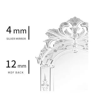 Venetian Design Extra Clear Venetian Mirror VD-785 | 48 X 24 Inches | Mirrors for Living Room | Made in India